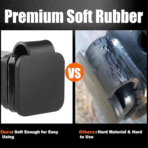 Miniatura 2 de Cubierta de enganche de remolque de 2 pulgadas, goma suave y resistente, protege el tubo de enganche, fácil de instalar, ajuste universal por
