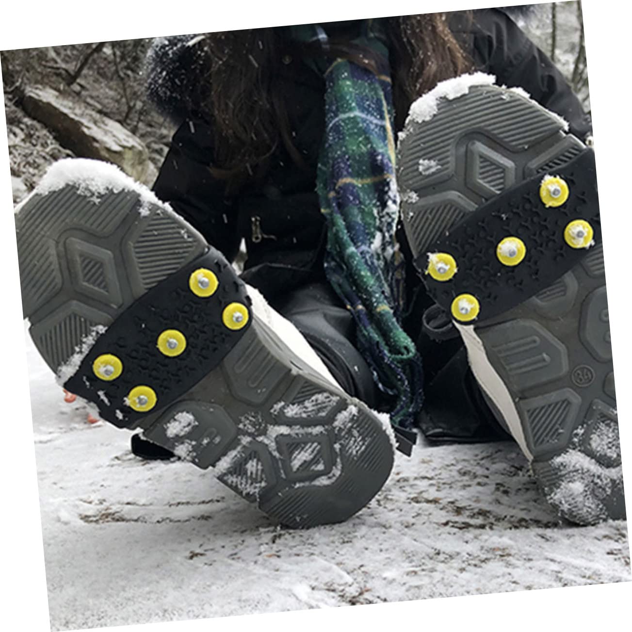 2 Paia Ramponi Antiscivolo per Scarpe Ramponi da Ghiaccio per Alpinismo Copriscarpe da Alpinismo per Arrampicata per Ragazzo Ragazza Ragazza per Esterni