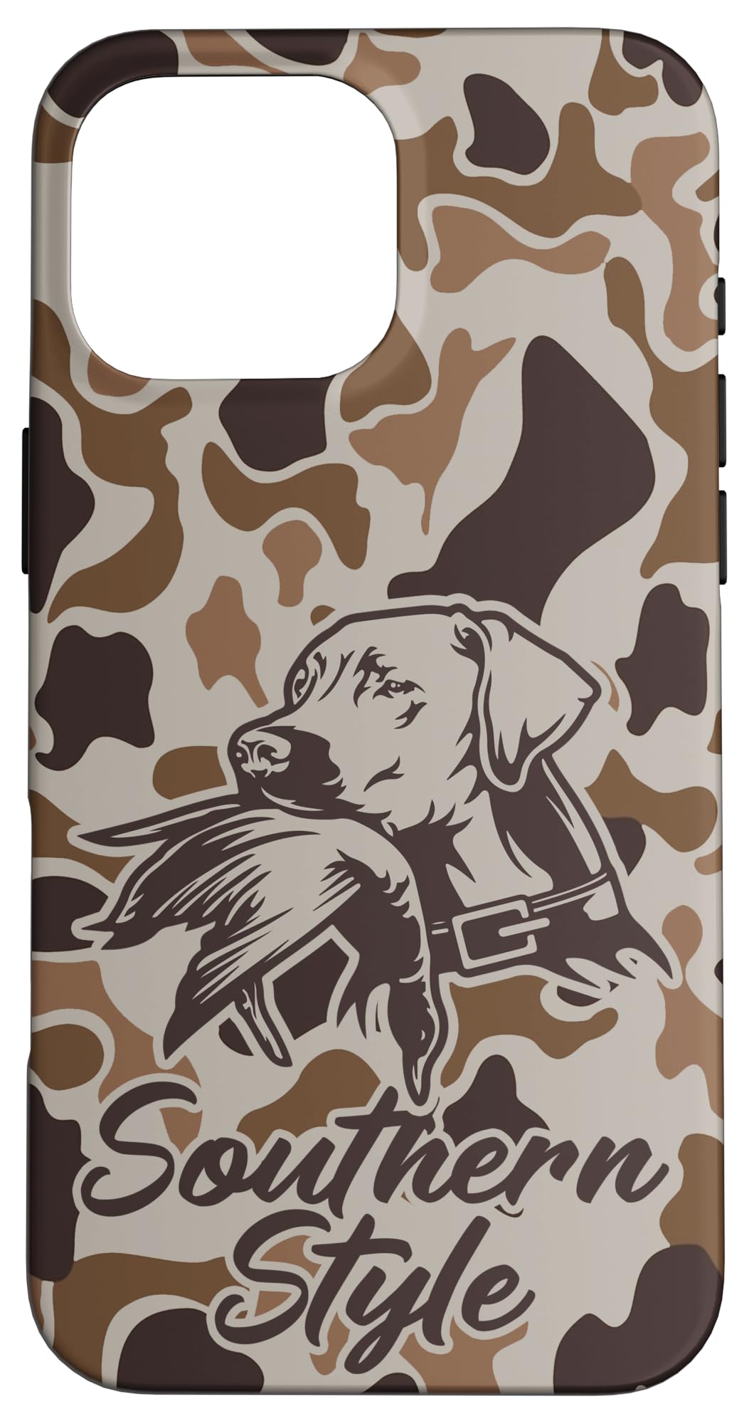 iPhone 16 Pro Max Old School Camo Southern Style Duck Hunters With Dog Case