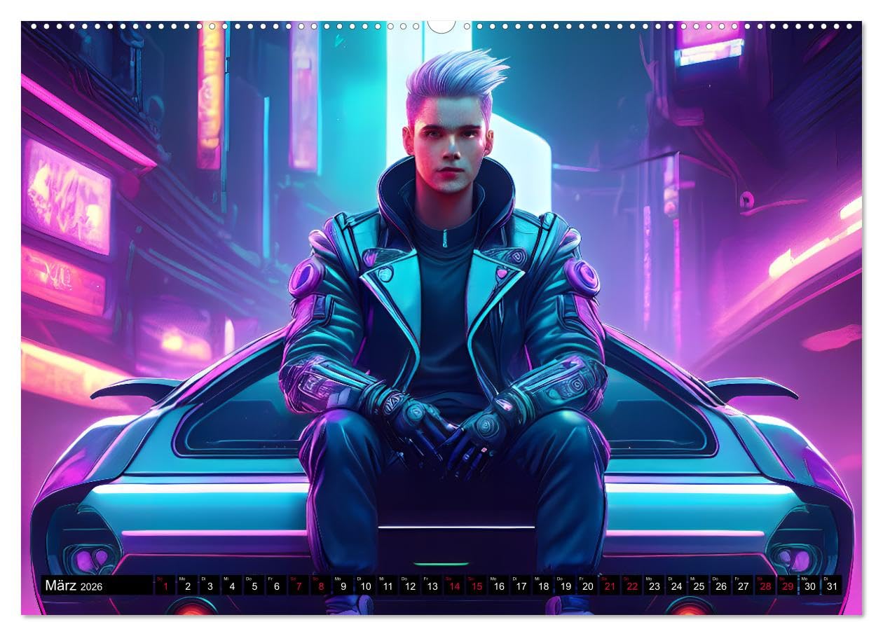 Cyberpunk (hochwertiger Premium Wandkalender 2026 DIN A2 quer), Kunstdruck in Hochglanz: Die Welt von Cyberpunk (CALVENDO Kunst)