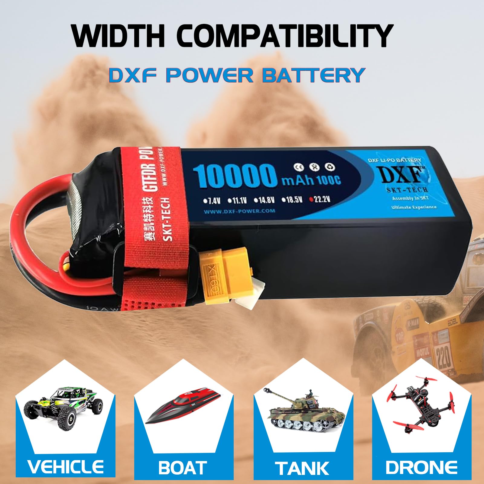 Dxf Lipo 6500Mah 4S 14.8V 15.2V Kwaliteit Een Li-Poly Lcg Hv Batterij Hardcase Met Xt90 Ec5 Connector Voor Rc Model Auto Boot Vrachtwagen