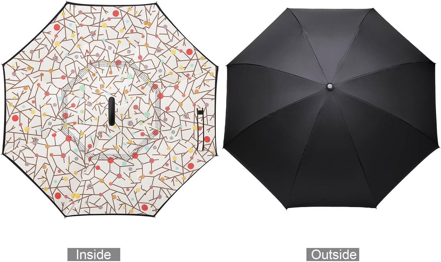 Amagoing Car Inverted Umbrella Double Layer Windproof Reverse Umbrella for Rain Sun