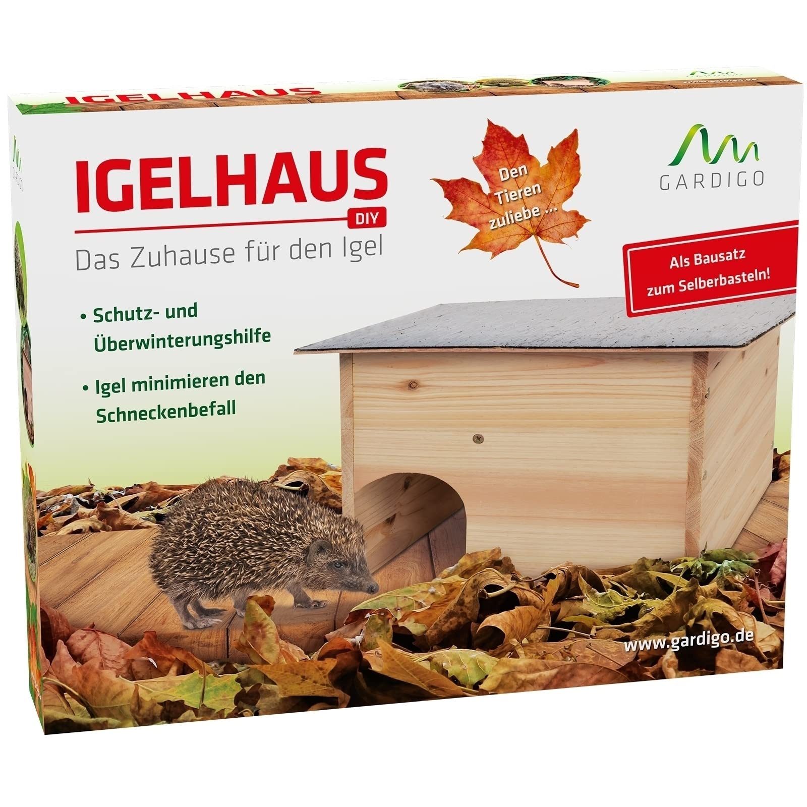 Gardigo Igelhaus Igelhütte Winterquartier mit Labyrinth-Eingang, für Igel