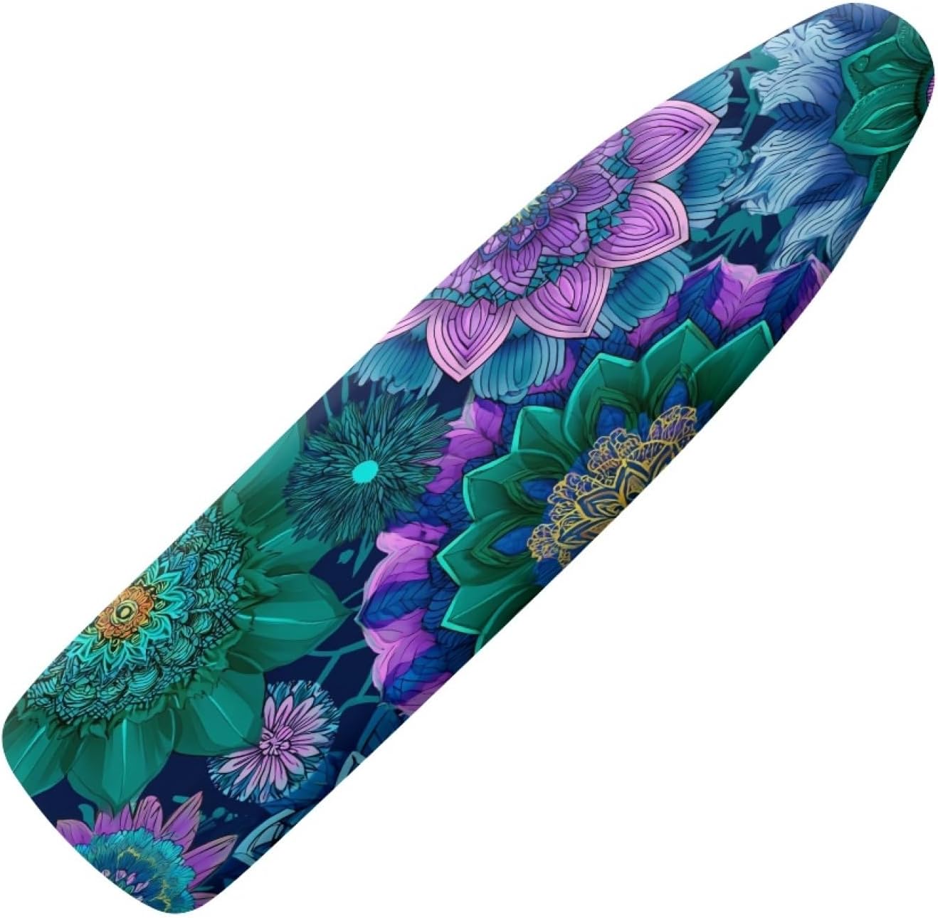 Large Ironing Board Cover and Pad 59x19 Green Pink Flower Iron Table Cover with Padding,Extra Wide,Resist Scorching and Staining,Heatproof,Adjustable Fastener Durable Stain