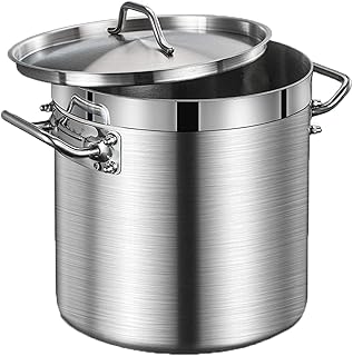 304 in Acciaio Inox Pentola con Coperchio, a Tre Strati Composite Inferiore Grande Pentola della (Taglia : 50L)