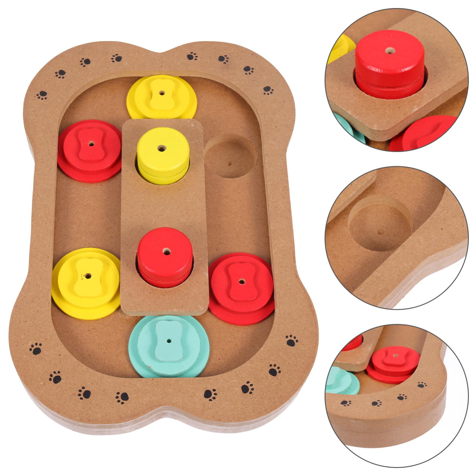 Toddmomy Holzknochen Spielzeug für Hunde mit Futteraufnahme und Foraging Funktion Natürliche Spiel und Fütterungslösung