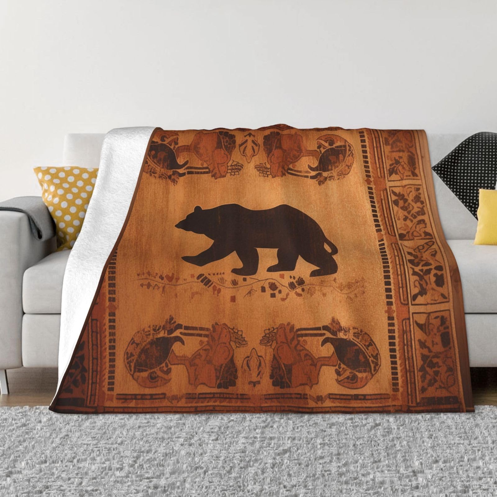 KLOPH Bear Throw Blanket 80"x60" Flannel Fluffy Warm Blanket for Couch, Reversible Plush Blankets for Bed, Comfy Fuzzy Blanket for Sofa, Plush Lightweight-Blankets for All Season