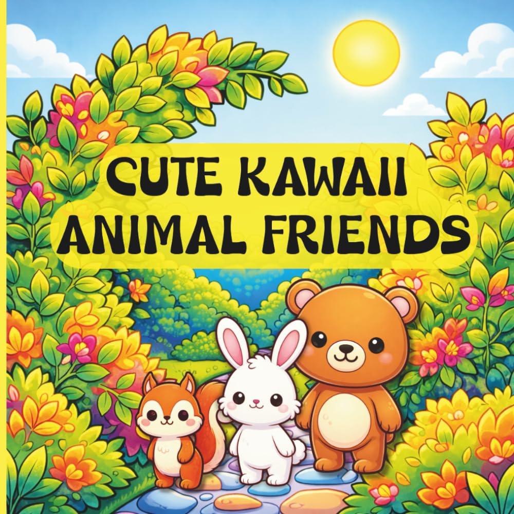 Cute Kawaii Animal Friends: A Cute Fantasy Coloring Book
