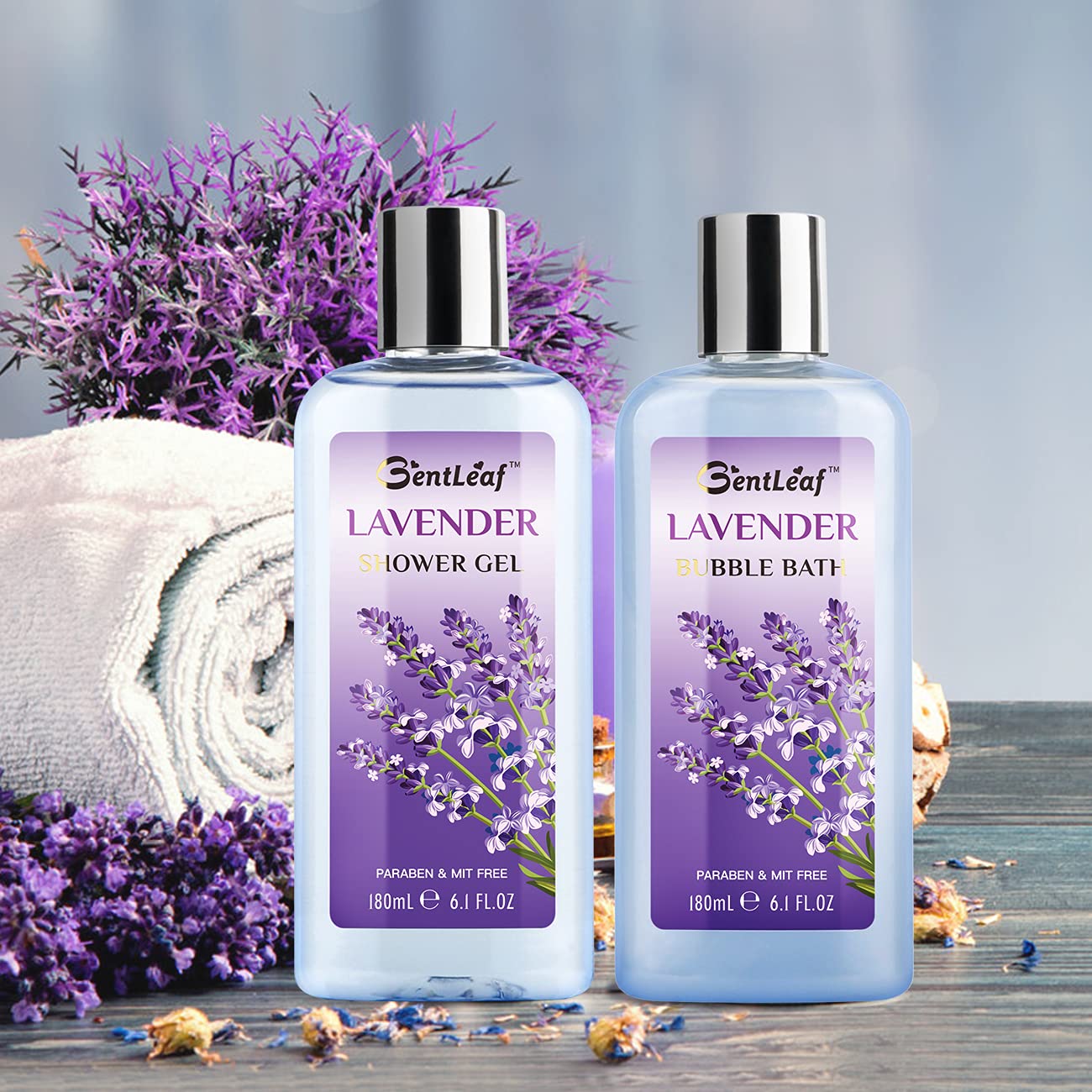 Gift Baskets for Women, Bath & Body Gift Set Scented with Lavender & Jasmine, Includes Bubble Bath, Shower Gel, Bath Bomb, Soap, Bath Oil 8 Pcs, Relaxing Spa Baskets for Her by GentLeaf : Beauty & Personal Care