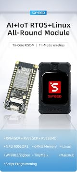 youyeetoo Sipeed M1s Dock RISC-V AI Development Board with Camera and Screen, for AIOT tinyML, Support WiFi/BT/BLE/Zigbee, Linux FreeRTOS (Bundle A)