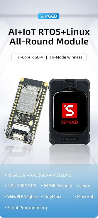 youyeetoo Sipeed M1s Dock RISC-V AI Development Board with Camera and Screen, for AIOT tinyML, Support WiFi/BT/BLE/Zigbee, Linux FreeRTOS (Bundle A)