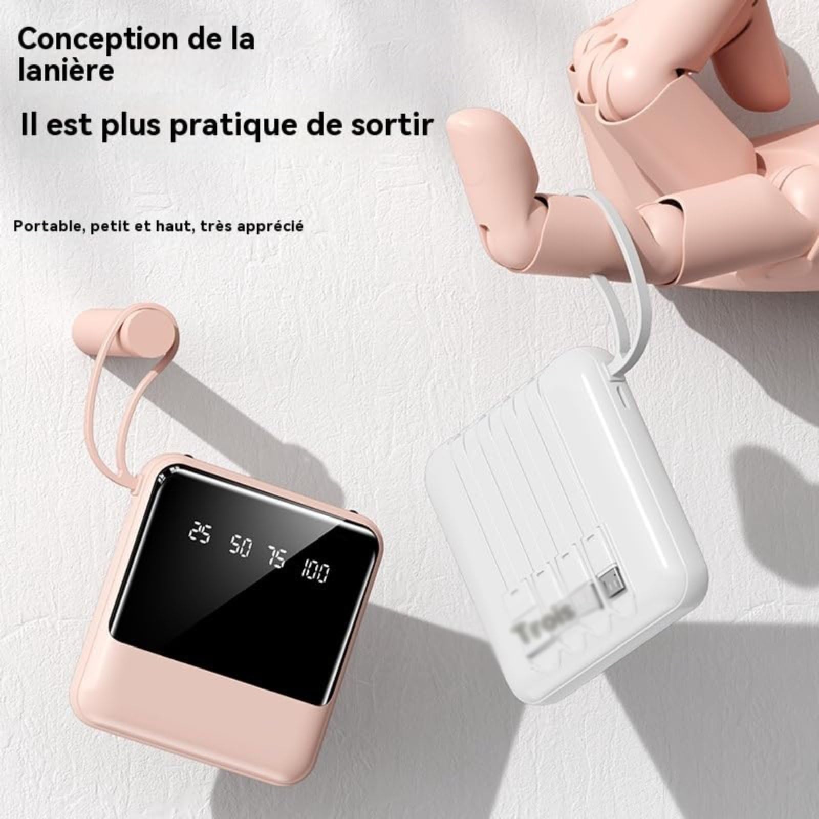 Batería Externa Gran Capacidad 20000Mah 5V 2A con Pantalla LED Power Bank Mini Batería Portátil Compacta 4 Salidas Y 3 Entradas Compatible con Teléfonos Móviles Y Tabletas,Púrpura