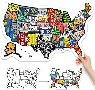 RV State Sticker Travel Map - 11" x 17" - USA States Visited Decal - United States License Plate Non Magnet Road Trip Window Stickers - Trailer Supplies & Accessories - Exterior or Interior Motorhome
