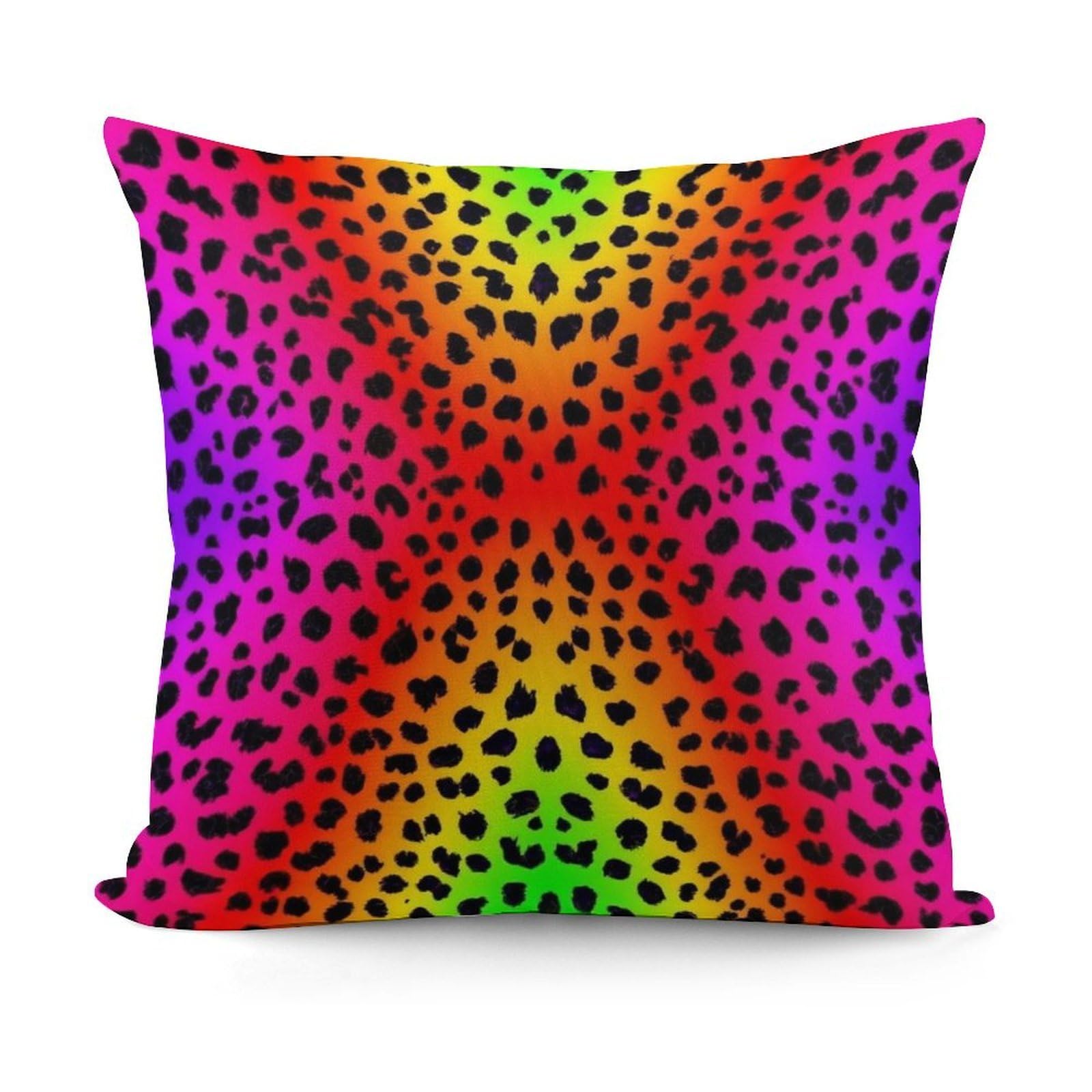 Smazdfxx Picture(379) Soft Hot Pink Purple Cheetah Leopard Print Plush Square Cushion Case Modern Home Decor For Sofa Bedroom Throw Pillow Covers