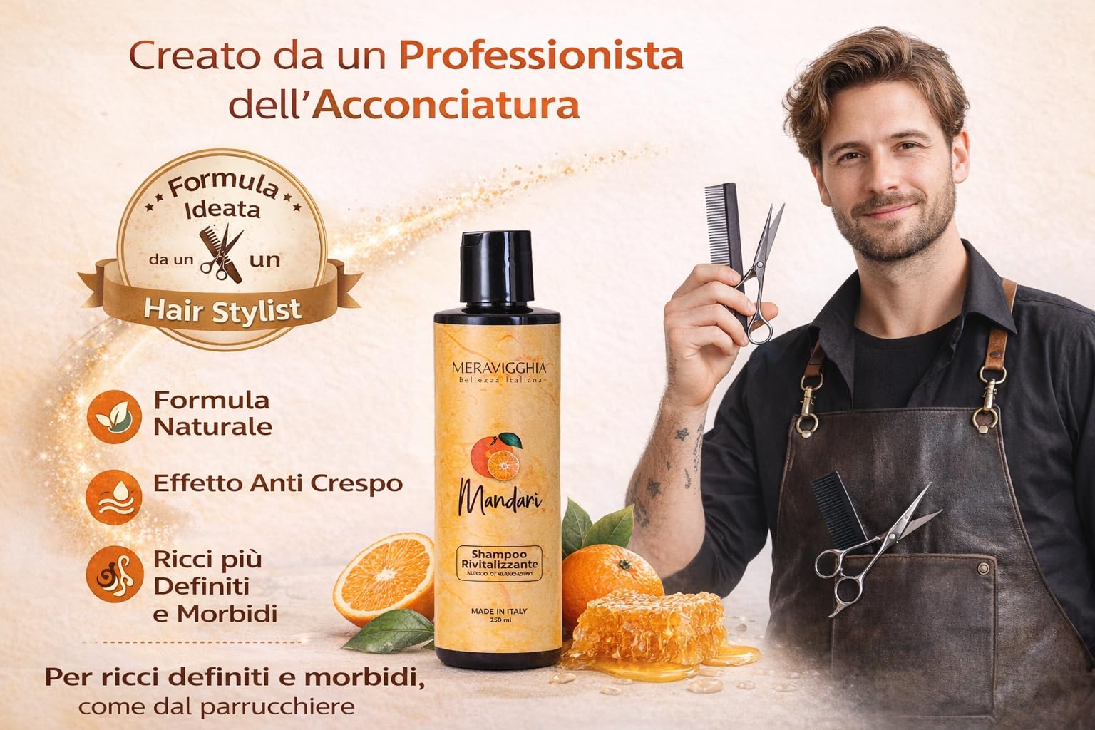 Kit Completo per Capelli Ricci Anti Crespo – Shampoo Rivitalizzante, Crema Effetto Memory e Spray Lift Curly – Routine Ricci Definiti e Voluminosi – Made in Italy