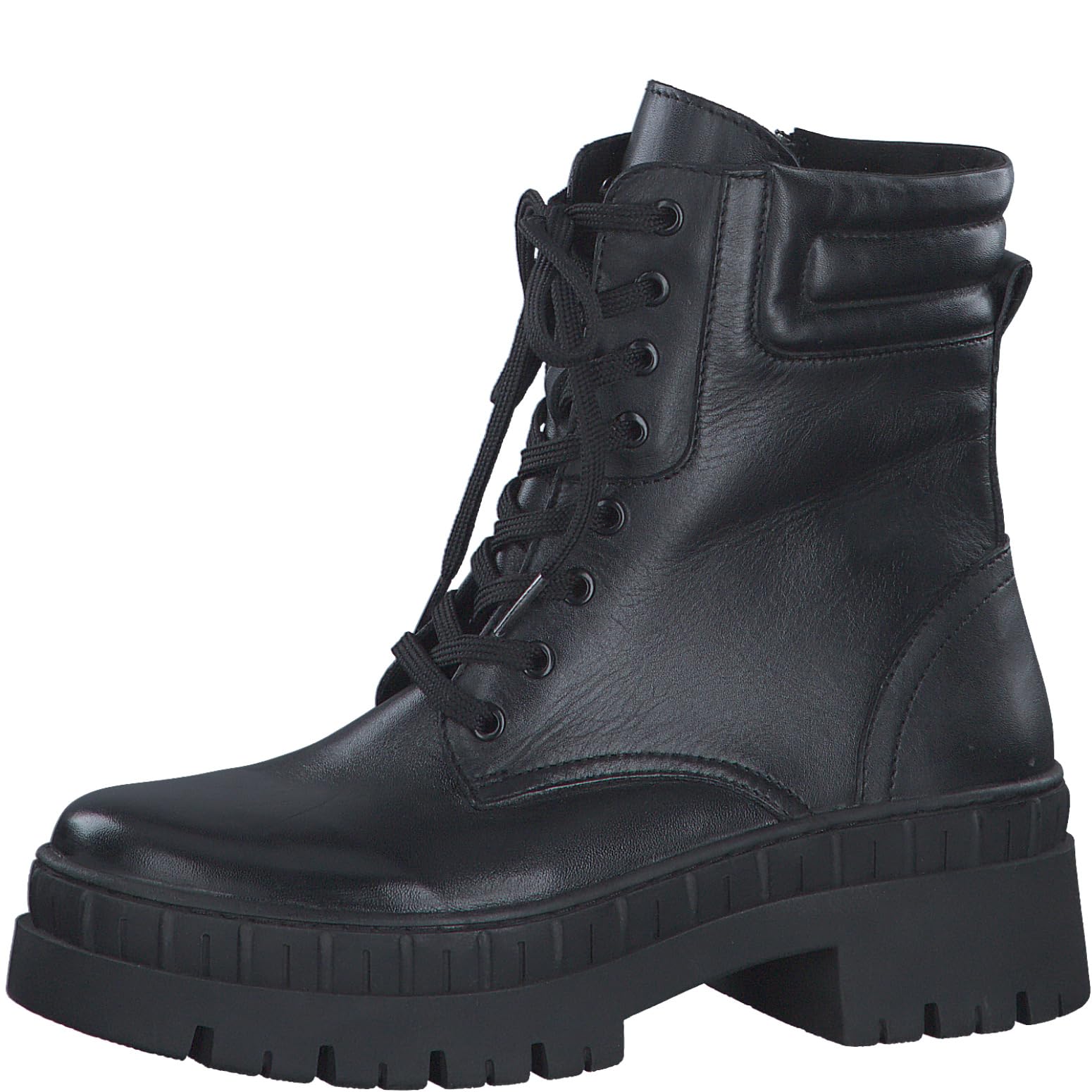 MARCO TOZZI Women's 2-25205-41 Lace Boot Flat, Black, 6.5