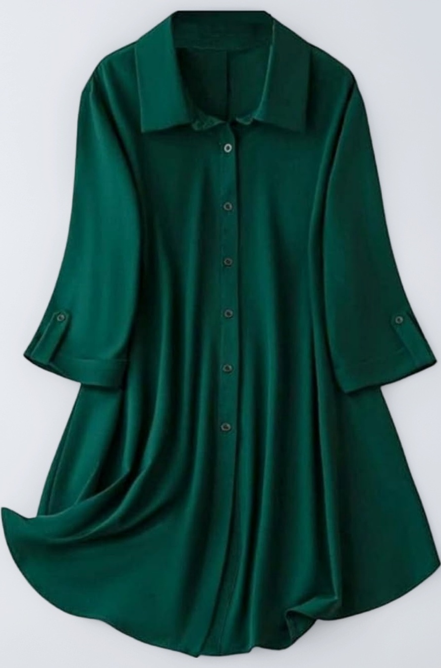 Women's Shirt Dress | Knee Length Dresses | Loose Fit | Button-Down | 3/4 Sleeve | Vacation Outfit (Pack of 2 | Value Pack)