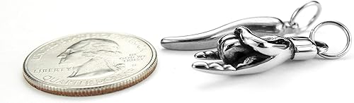 Miniatura 5 de Collar combinado Mano Cornuto y Cornicello, con cadena Figaro de 20 pulgadas, Portafortuna Italiana Lucky Hand Horn Anti Evil Good Luck Double