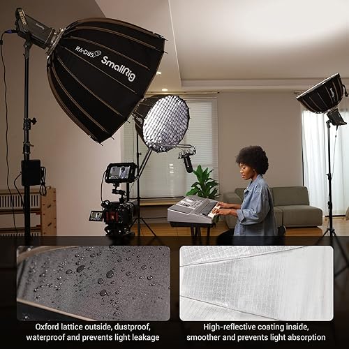 Miniatura 4 de SMALLRIG Parabolic Softbox de liberación rápida, caja suave parabólica, compatible con SmallRig RC 120DRC 120BRC 220DRC220B y otras luces de montaje