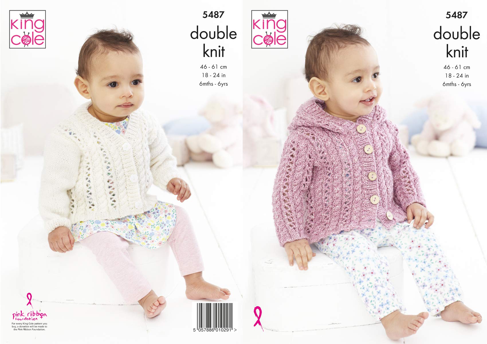 King Cole Baby Childrens Double Knitting Pattern Lacy Cardigan & Jacket 5487