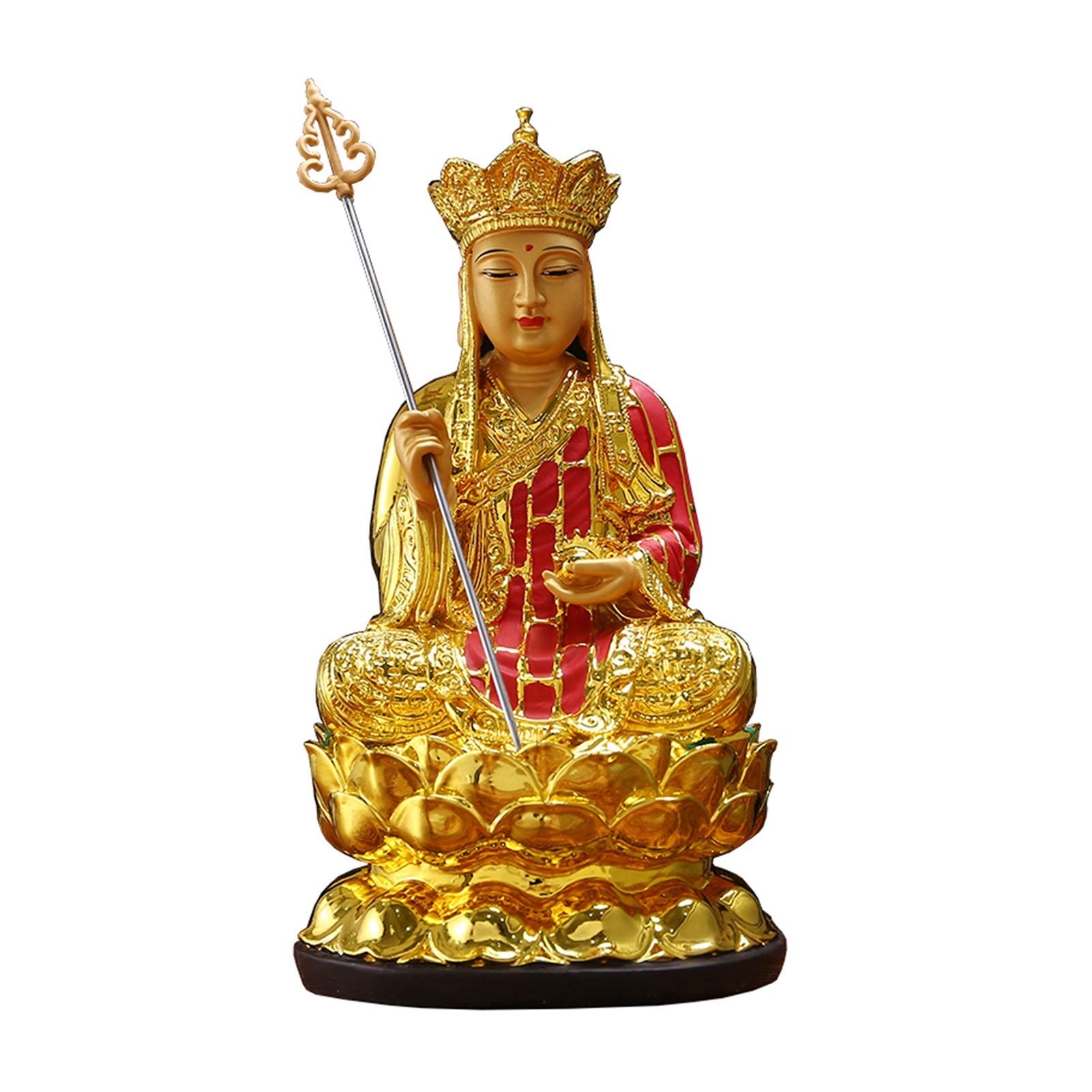 Statue di Buddha Ornamenti di Buddha stile cinese for garantire la sicurezza Feng Shui Decor Decor Statue da collezione Figurine da collezione 11.8 pollici Buoni regali fortunati Decorazione Feng Shui