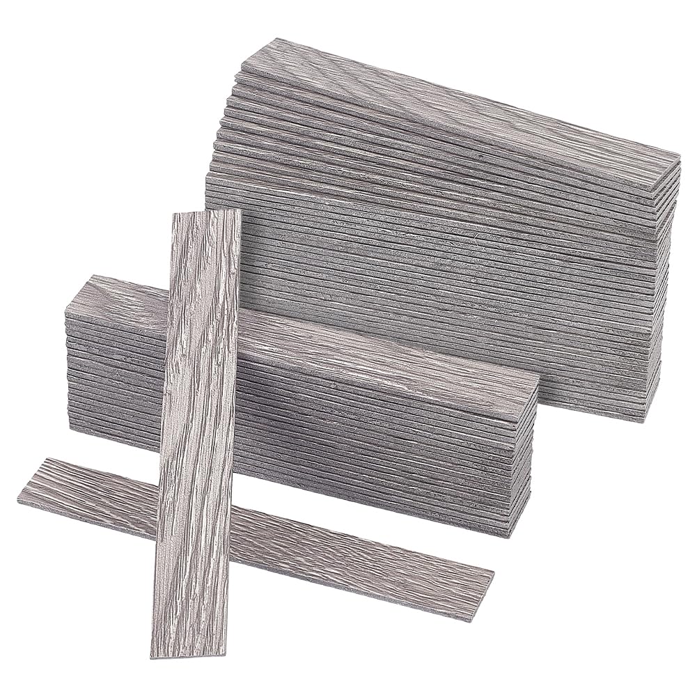 FINGERINSPIRE 80pcs Self-Adhesive Dollhouse Wood Flooring Peel 100x15mm Tan Color Miniature Flooring Strips with Realistic Wood Grain for DIY Mini House Decoration Craft Projects Dollhouse Accessories