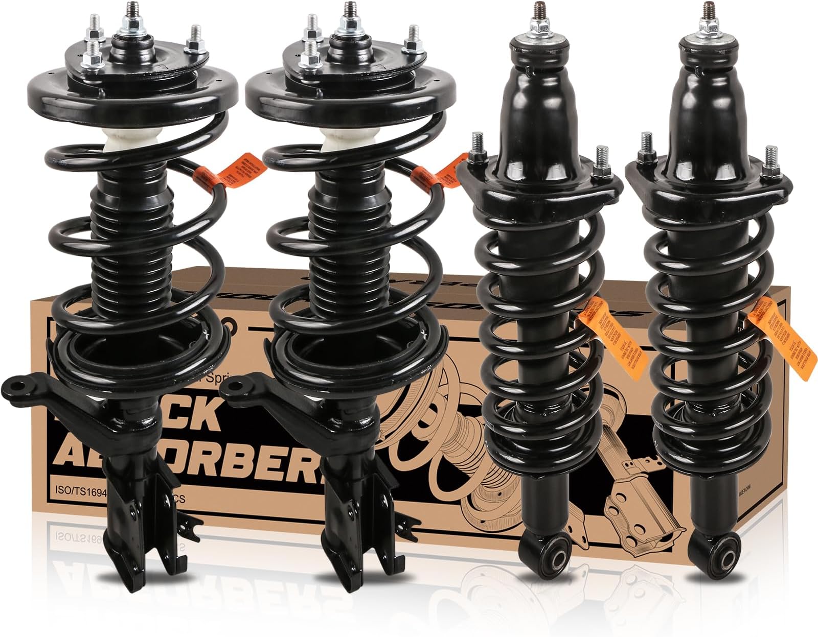 Front and Rear Complete Struts shocks Assembly w/Coil Spring 172185 172186 171340L 171340R Compatible with Honda Civic 2003 2004 2005 Shock Absorbers Replacement 4PCS