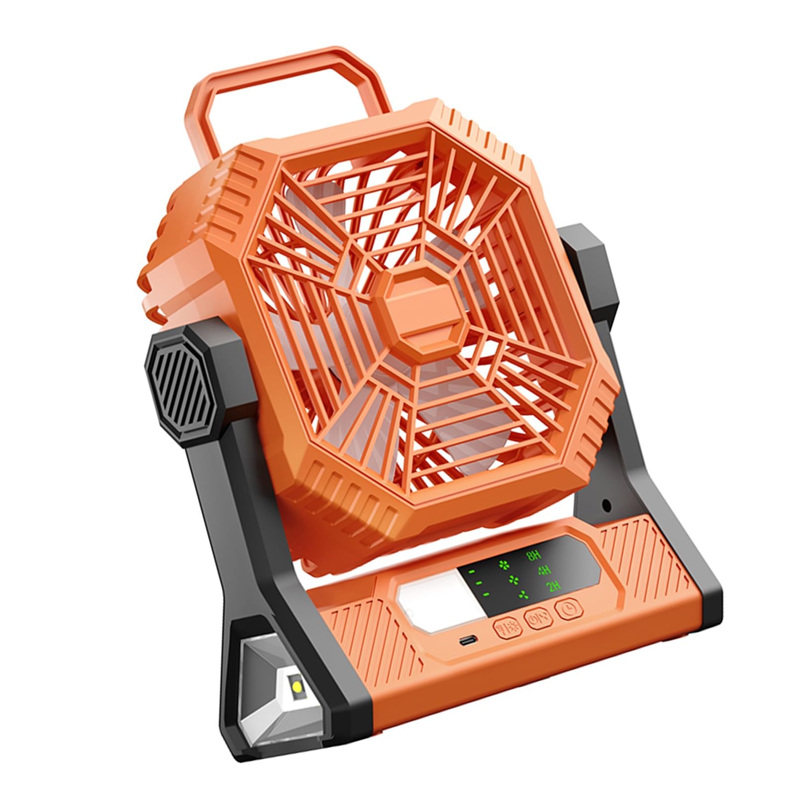 Ventilador de camping inalámbrico de 10000 mAh recargable con lámpara LED ajustable para colgar