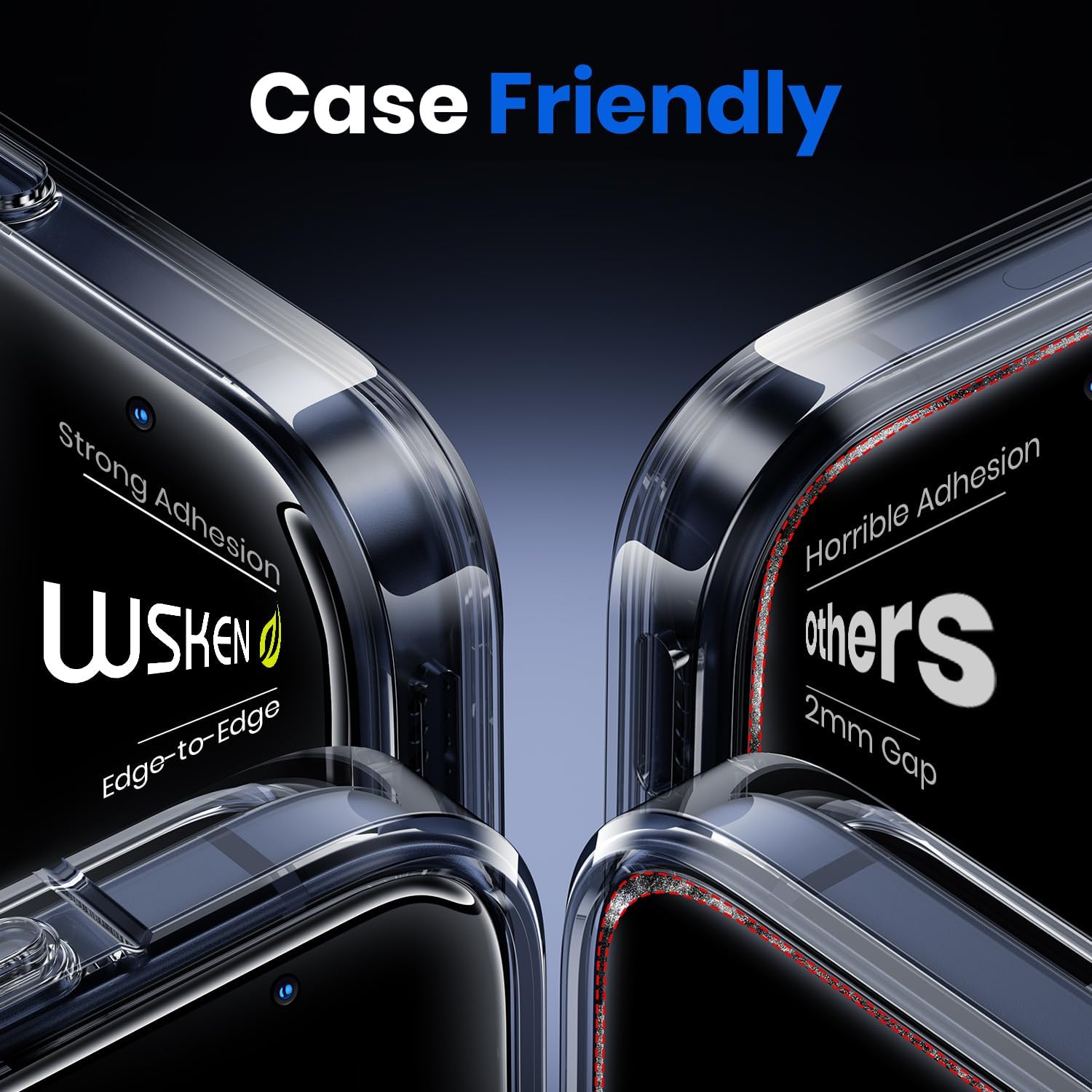 WSKEN for iPhone 17 Pro Privacy Screen Protector - 3D Full Coverage, 24° Anti Spy & Auto Installation Full Edge Coverage Case Friendly Fit Tempered Glass Screen Protector 17 Pro - Image 3
