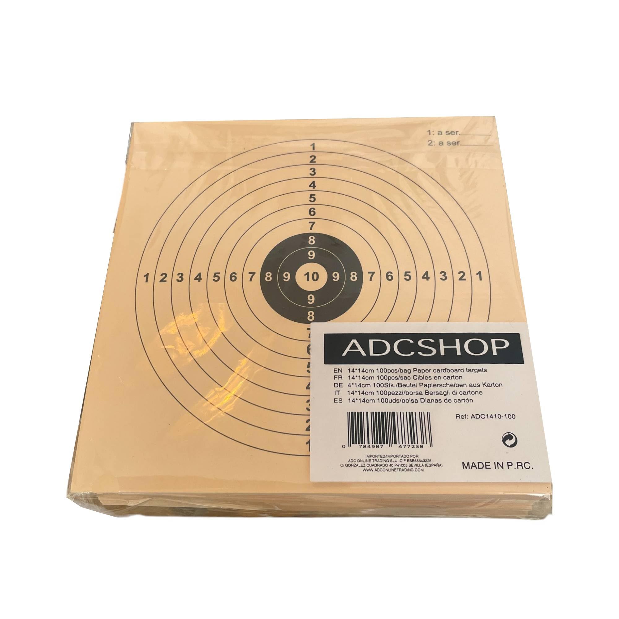 Bersagli Cartone 14x14 cm 300g/m² Seppia Competizione 100 Pezzi per Airsoft Aria Compressa Pellet