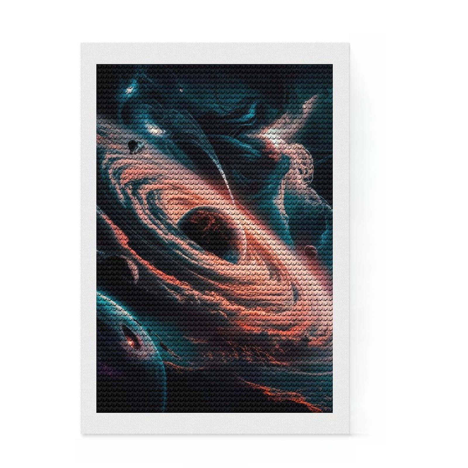 Junmoney Galactic Vortex DIY Diamond Art Canvas Kit 8"x12", Satisfying Creative Project, Mindful Craft Activity, Cosy Home Accent, Gift Idea