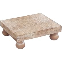 PARISLOFT Farmhouse Wood Pedestal Stand Riser Soap Tray for Kitchen Sink Neutral Home DecorLight Coffee Color,5.9x1.75 x 4.9 Inch