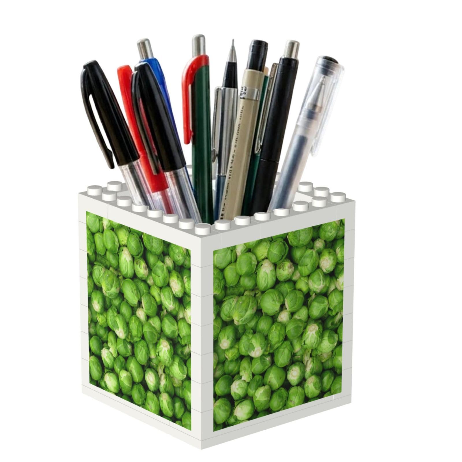 Poadnly Green Vegetables, Pen Pot Pencil Holder for Office Home School, Compact Desk Organiser for Office Stationery