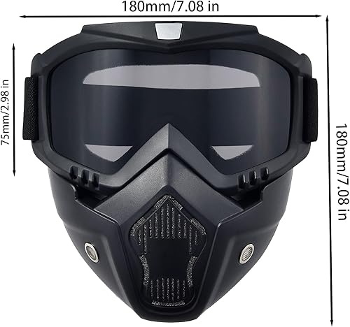 Miniatura 5 de Máscara facial de motocicleta de cara completa, gafas de bicicleta de tierra motocross, ATV, todoterreno, gafas de conducción y carreras para