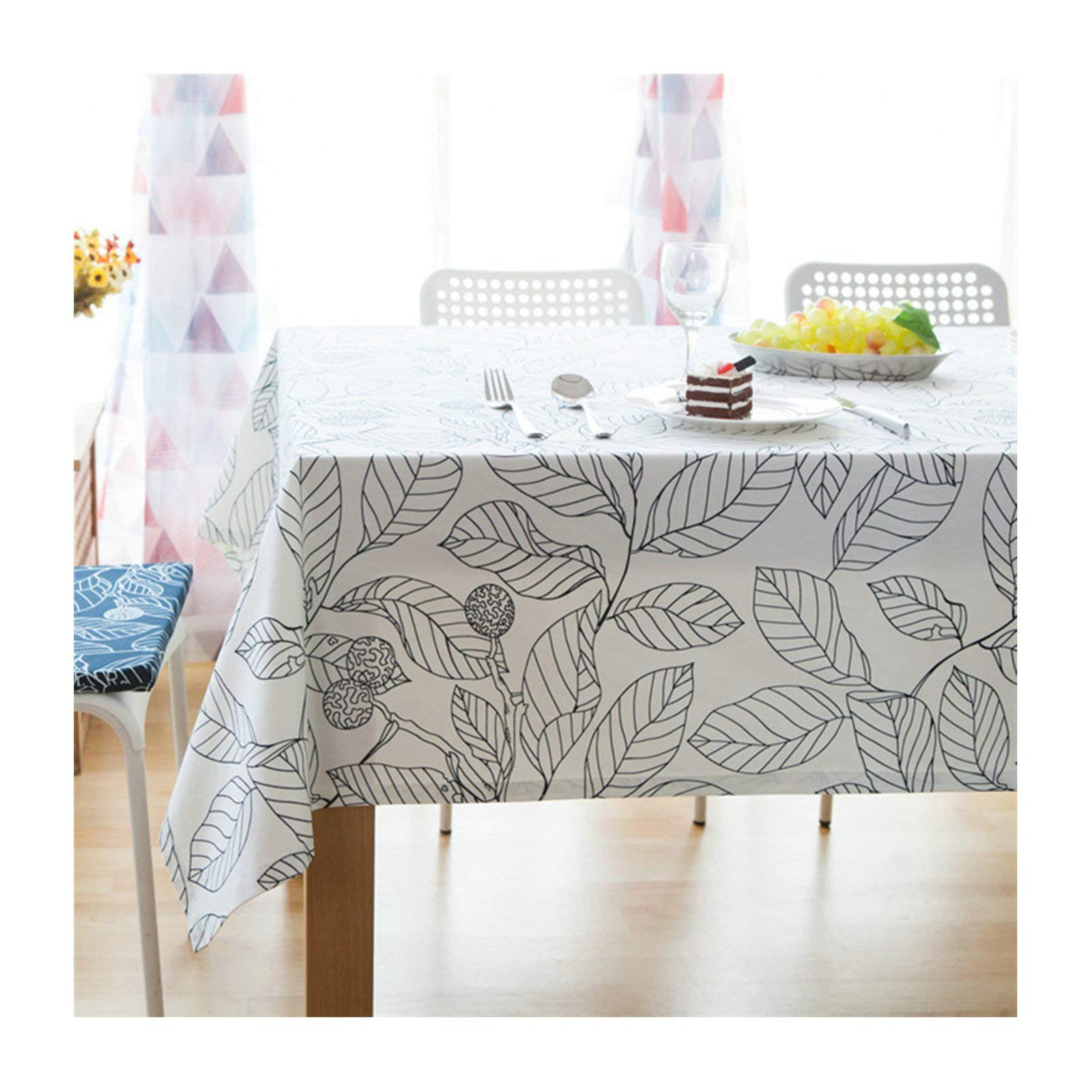 Nappe coton imprimé feuilles 140x160cm pour fond photo