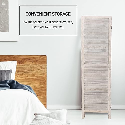 Miniatura 4 de ECOMEX Divisores de habitación de 4 paneles, separadores de habitación y pantallas plegables de privacidad, divisor de madera para habitación,