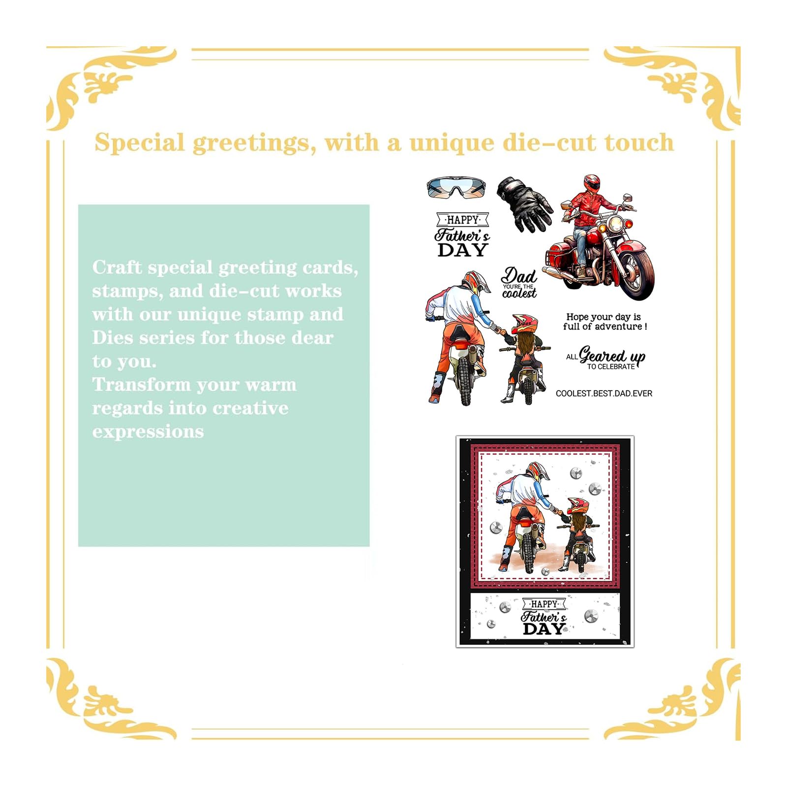Alxjejo Cutting Dies and Stamps Set 2024-2025-2026,Stamps and die for Card Making for DIY Birthdays Thanksgiving Day - Image 2