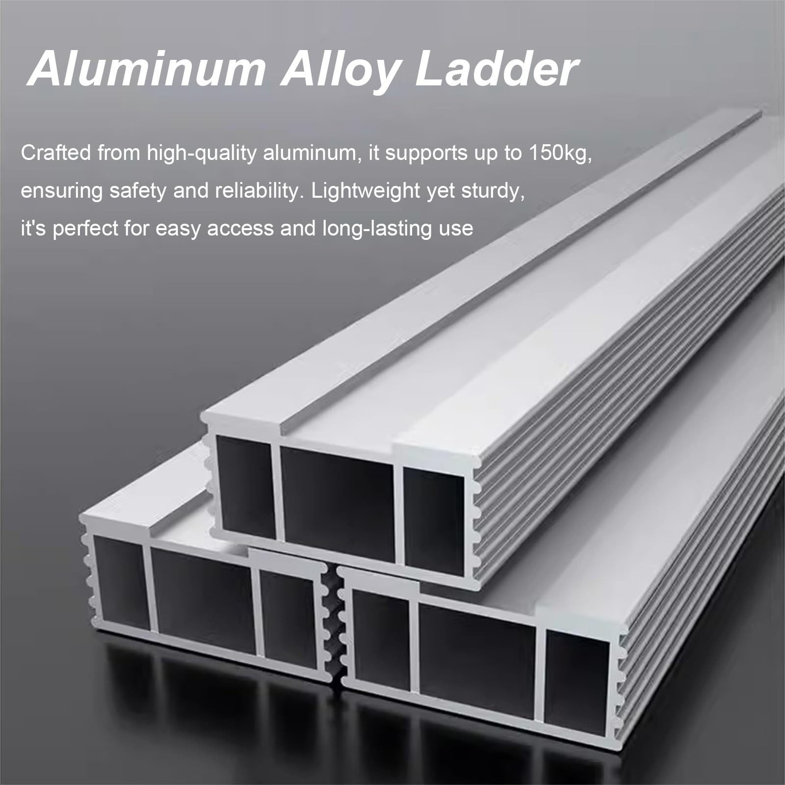 Scala in alluminio resistente con ganci staccabili e pedali antiscivolo per accesso sicuro al bagagliaio e al rimorchio