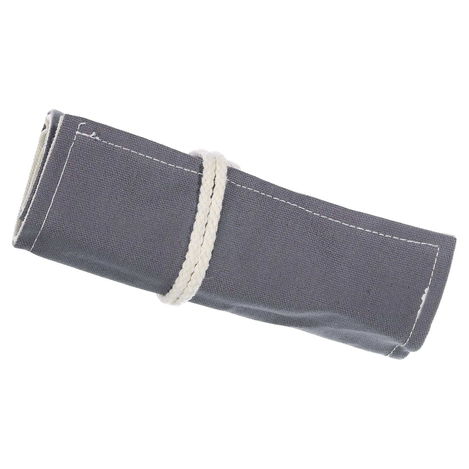 PATIKIL Handmade 24 Slots Roll Up Pencil Case, Canvas Pencil Wrap Pouch Pen Holder Organizer for Artist Drawing Coloring Sketching Gray