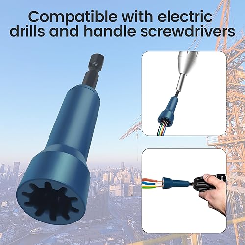 Miniatura 3 de Tornador de tuerca de alambre, herramienta de torsión de alambre para taladro y pelacables para taladro, herramientas eléctricas con mandril de 14
