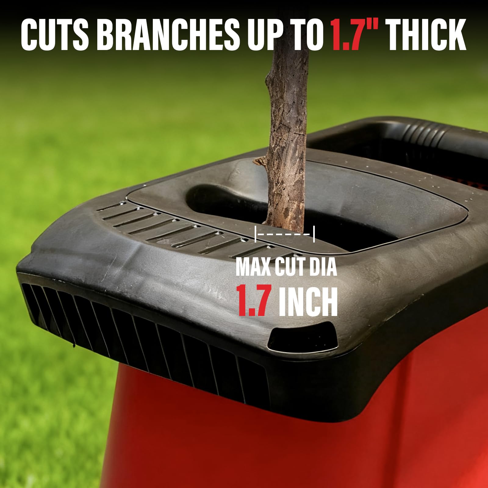 MZK 15 Amp Wood Chipper Shredder, Electric Mulcher Chipper Shredder with 55L Collecting Bin,1.8 Inch Cutting Diameter or Mulching, Composting and Yard Cleanup - Additional View