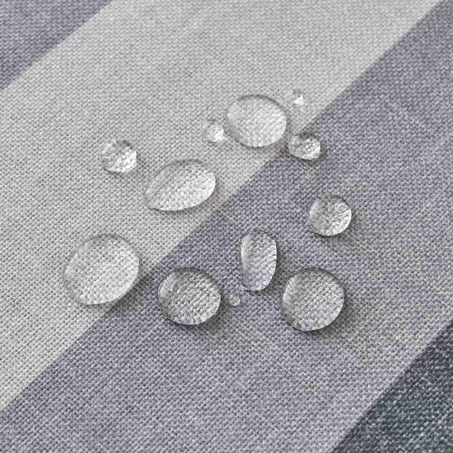 Tovaglia Antimacchia 240 x 140 cm Grigio Blu Strisce Autunnale Moderna Rettangolare Lavabile Impermeabile Effetto Lino Tovaglie per Cucina Ristorante Giardino Esterno Feste