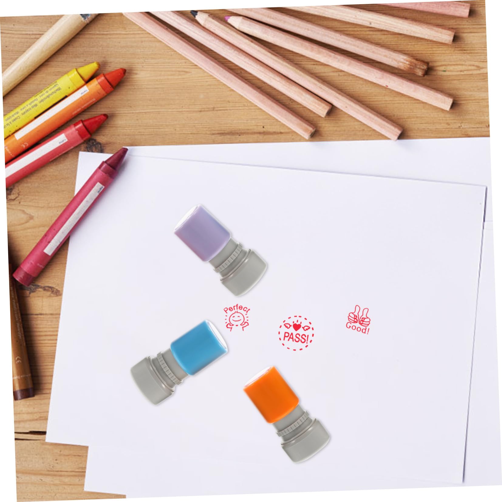 EXCEART 18pezzi Timbri Per Insegnanti Timbri Educativi Con Design Cartone Perfetti Per Riconoscimenti e Attività Scolastiche Facili Da Usare Casual Per Decorare Card e Scrapbook