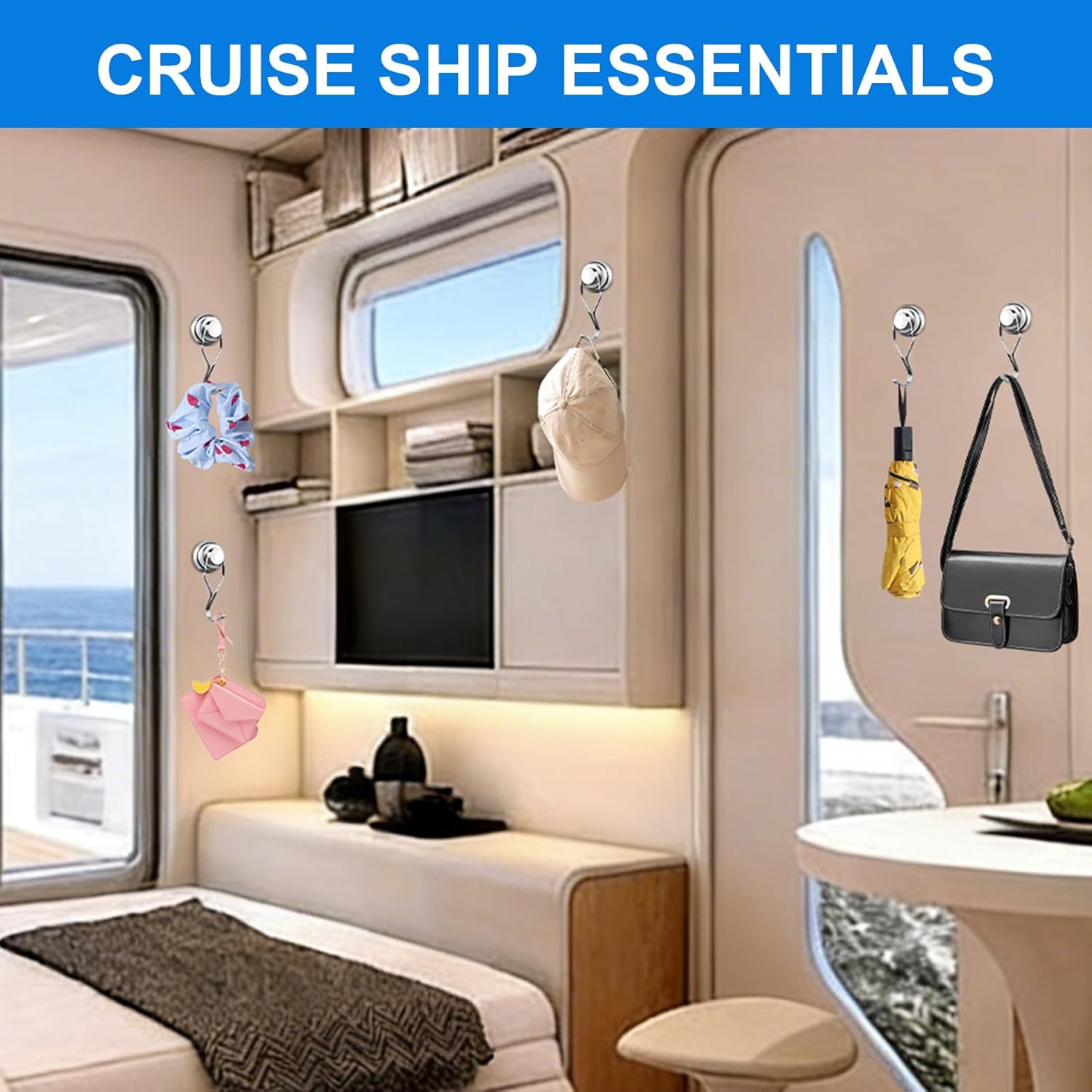 E BAVITE Magnetic Hooks,80LB+ Magnet Hooks Heavy Duty with Swivel Swing 10 Pack Strong Neodymium Magnetic Hook for Cruise Cabins Refrigerator Hanging Garage Workshop Office and Kitchen Silver - Image 6