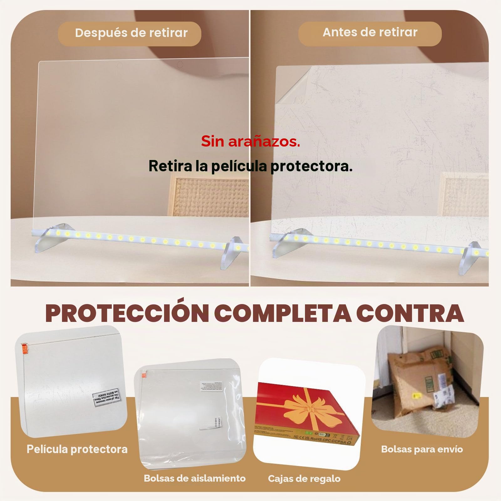 Pizarra LED Niños, Pizarra Luminosa Niños, Tablero de Dibujo LED 35x25 cm, 13 Efectos de Luz, Incluye Adaptador, Soporte, Cadena de Suspensión, Regalo para Cumpleaños Navidad