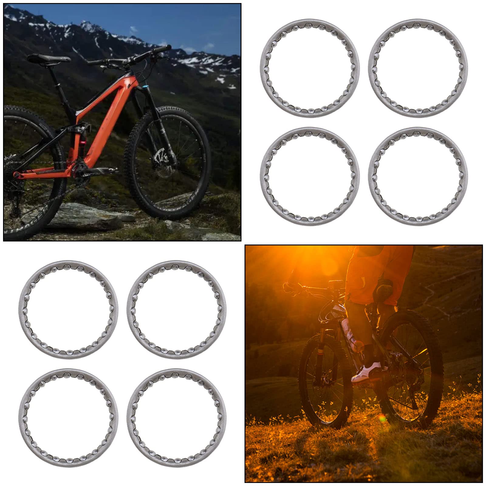 eMagTech 10 Stück Fahrrad Kugellager Radfahren Headset Lager mit 20 Kugeln Lenklager für Mountainbikes Fixed Gear Bike Kurbel Tretlager Ersatzteile Sport & Freizeit