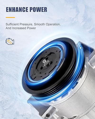 Miniatura 4 de OCPTY Compresor de CA para Dodge Caliber 2009-2016 para Jeep Compass Patriot 1.8L 2.0L 2.4L 157388 158388 6512470 7512470 140667C C2694R 55111610AA