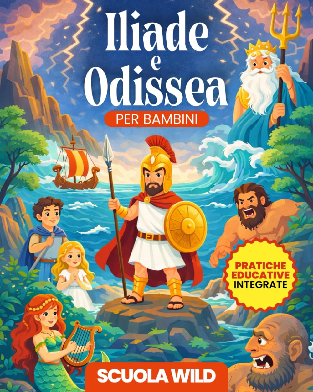 Iliade e Odissea per Bambini: Un Primo Viaggio nei Miti Greci, con Storie Educative Illustrate e Attività Creative