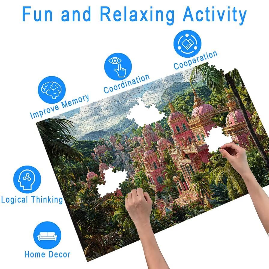 Puzzle 1500 Piezas Castillo para Adultos, Puzzle Paisajes de Madera con Caja Regalo para Adultos, Rompecabezas Desafiante para Toda la Familia, Rompecabezas para Regalo Mujer, Regalo Hombre, -6361