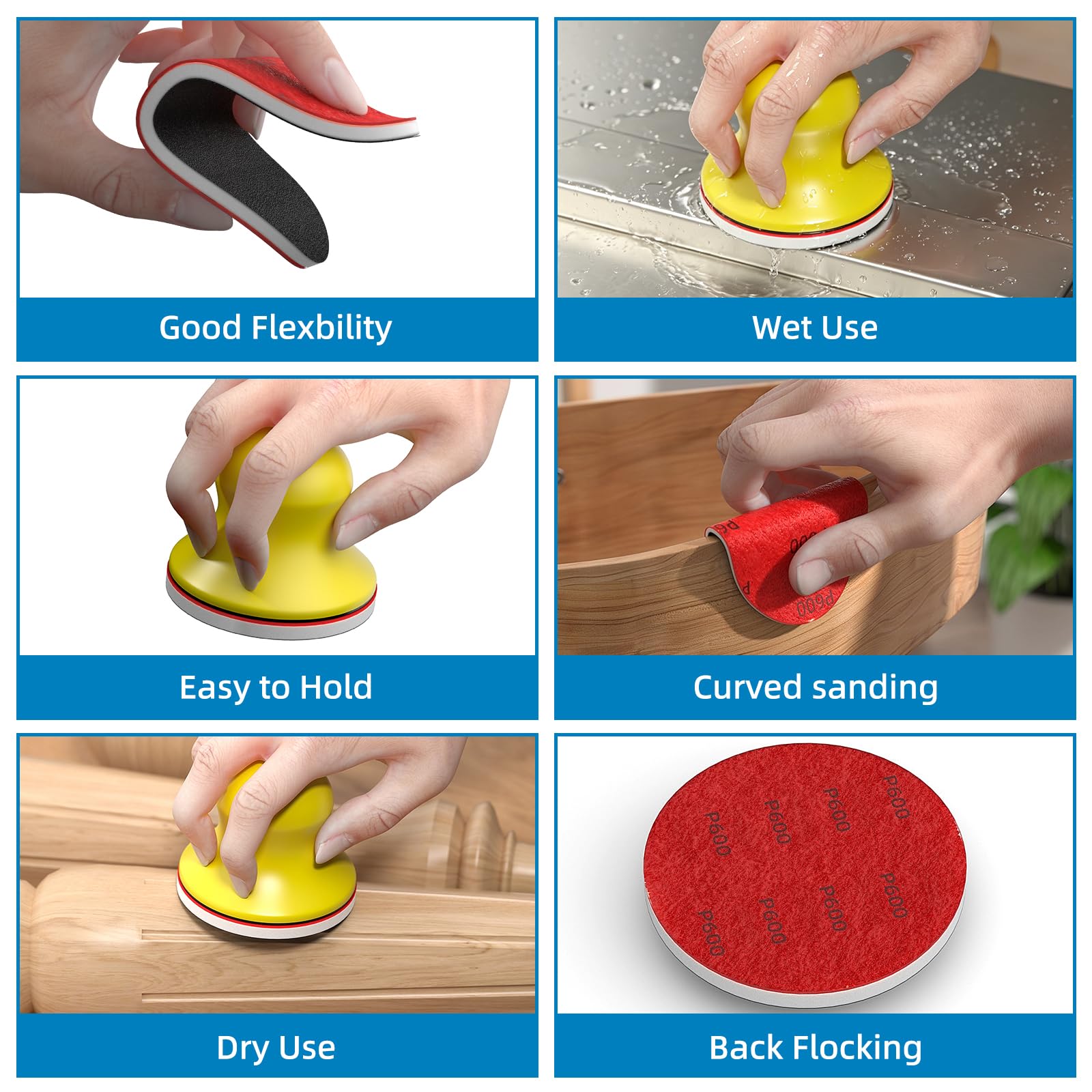 BURMONG Sanding Sponge Set - 32 Pcs, 180-3000 Grit -4